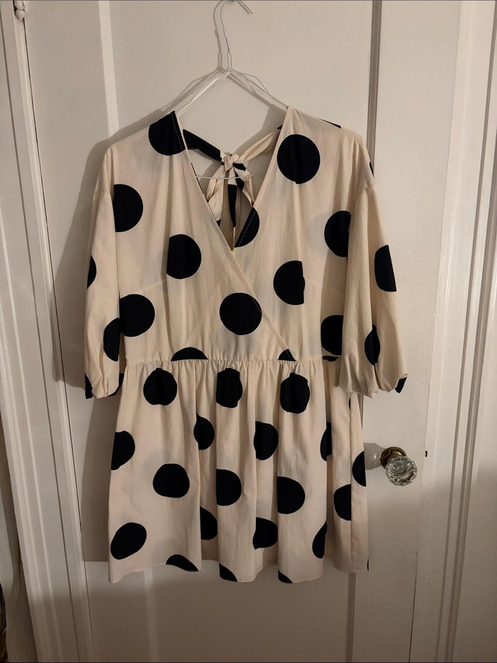 River Island Cream Dress with Black Polka Dots